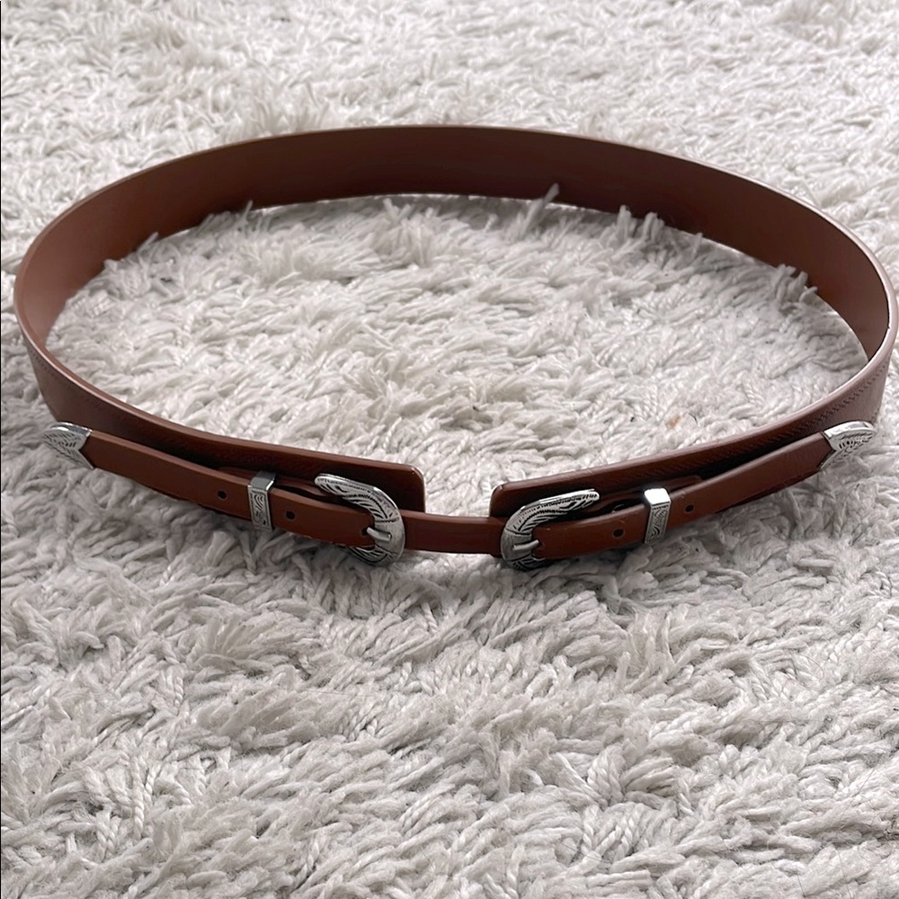 F21 Brown Faux Leather Western Belt, size M/L (94cm)